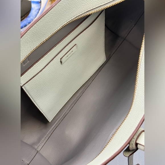 🆕 OROTON 🧿 NWOT Margot Medium Zip Tote Bag, Duck Egg Pebbled Leather - Picture 9 of 15